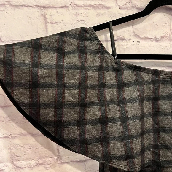 Lulus Small Town‎ Girl Grey Plaid Off-the-Shoulder Bodycon Dress Size XL New - Picture 6 of 11